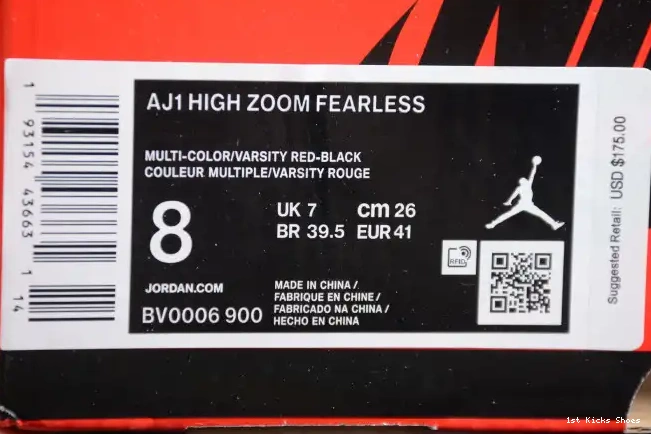 1st Kicks Shoes Zoom Retro Jordan 1 Air High BV0006-900 Fearless 0520